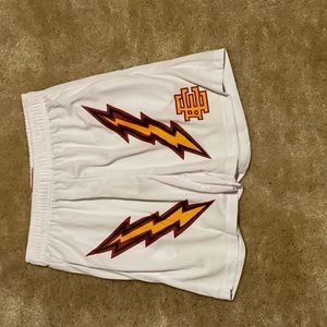 Eric Emanuel Red Lightning White Shorts Size Large